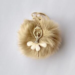 Ballerina Pompom Keyring