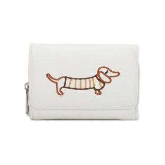 Faux Leather Dog Embroidery Wallet Purse