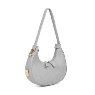 Small Half Moon Shoulder Bag with Top Zip