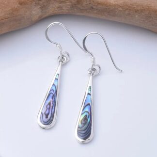 925 Sterling Silver Abalone Slimline Drop Earrings