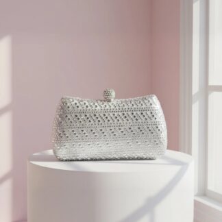 Crystal Clasp Studded Clutch Bag