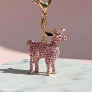 Pink Crystal Calf Key Ring & Bag Charm