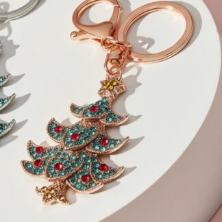 Christmas Tree Crystal Keyring & Bag Charm