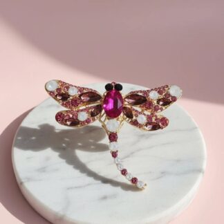 Dragon Fly Crystal Brooch Pin