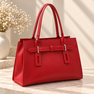 Genuine Leather Tote Bag with Bow Details