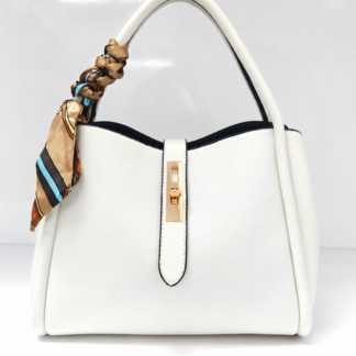 Medium Size 3 Compartment Top Handle Bag with Small Scarf