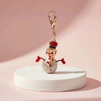 Top Hat Snowman Crystal Keyring & Bag Charm