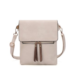 Classic Two-Toned Front Flap 2 Compartment Cross Body Bag