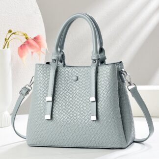 Medium Size Woven Effect 3 Compartment Bag
