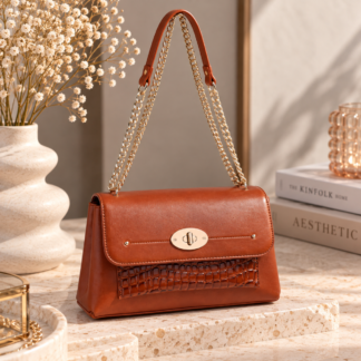 Crocodile Skin Pattern 3 Compartments Cross Body Bag