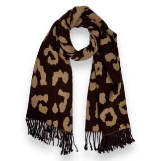 Leopard Print Cashmere Blend Winter Scarf