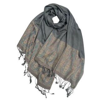 Two Tone Paisley Print Pashmina Scarf