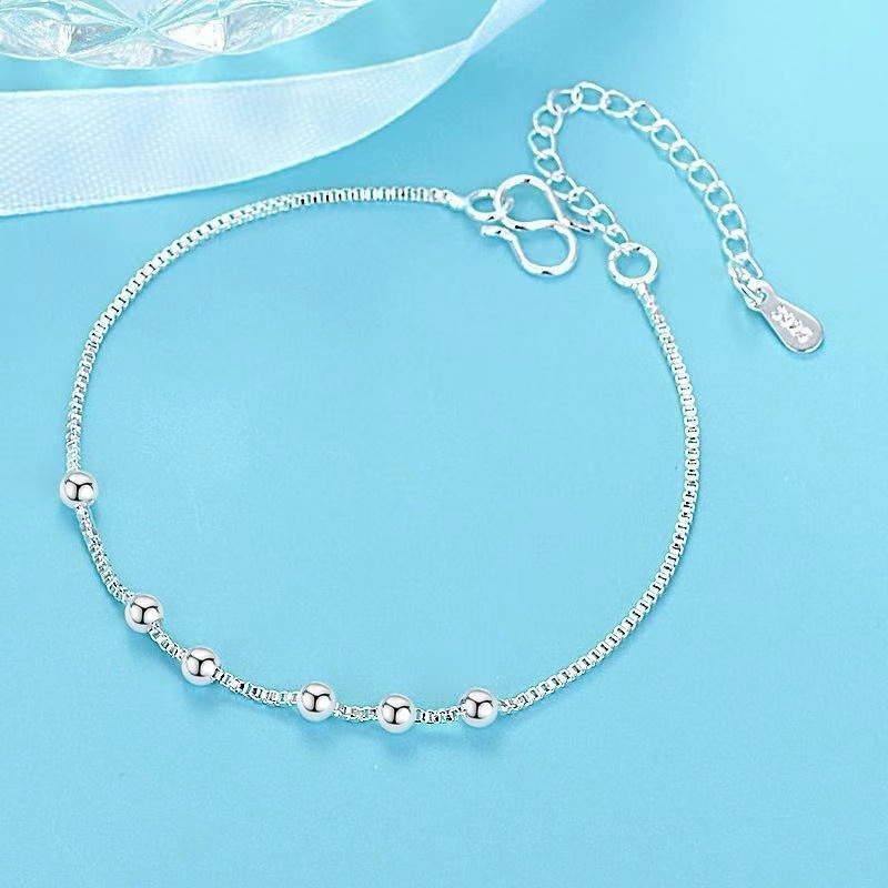 Beaded Sterling Silver Bracelet